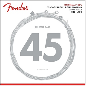 Fender Original 7150 Bass Strings, Pure Nickel, Roundwound, Long Scale, 7150ML .045-.100 Gauges, (4) ベース弦〈フェンダー〉