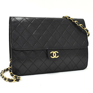 1円 ◎CHANEL シャネル チェーンショルダーバッグ A03570 マトラッセ ココマーク レザー ブラック◎E.Cgml.tI-24