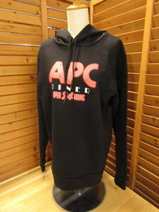 M1 △972美品【A.P.C. アーペーセー】USA製 MOLLETON US MOOD スェットパーカー ブラック SIZE S