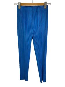 PLEATS PLEASE ISSEY MIYAKE◆24AW/THICKER BOTTOMS 2/ストレートパンツ/3/ポリエステル/BLU/PP43JF381