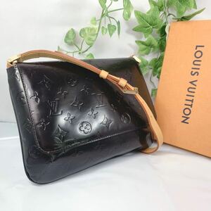 1円 LOUIS VUITTON ルイヴィトン ヴェルニ ハンドバッグ トンプソン ショルダーバッグ シリアルナンバー CA00969ブラック×イエロー