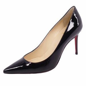 美品 クリスチャンルブタン Christian Louboutin パンプス エナメルレザー ヒール シューズ 靴 35 1/2 ブラック cf05er-rm10e27680