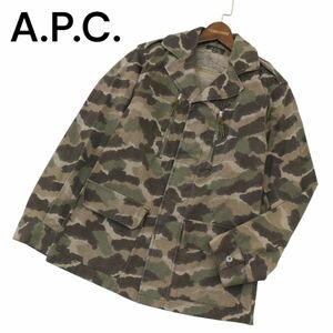 A.P.C. アーペーセー 通年 迷彩 カモフラ総柄★ フランス軍 F2型 ミリタリー ジャケット Sz.M　メンズ　A4T01258_2#O