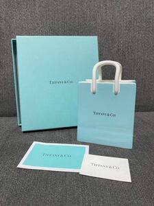 美品 TIFFANY & Co ティファニー ショッピングバック オーナメント 陶器 花瓶 小物入れ ティファニーブルー 水色 箱 インテリア 雑貨 1円〜