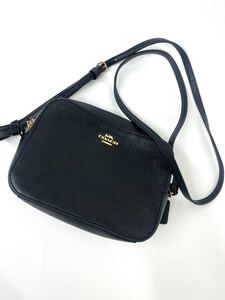 【JL5-4904】COACH ショルダーバッグ ブラック レザー 87734 １円スタート