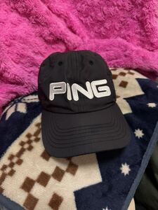 送料格安スピード発送！美品★PINGピンゴルフキャップ黒★Fサイズ散歩ハイキング登山トレランマラソン