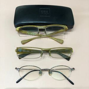 ④ alain mikli アランミクリ 他メガネ 3点セット 眼鏡 アイウェア フランス製 ケース付き メンズ サングラス ハンドメイド