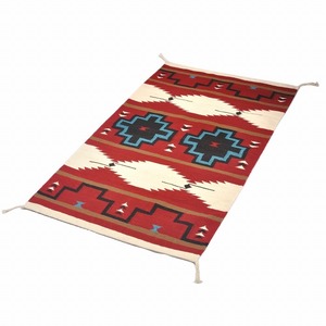 ラグフォレスト(Rug Forest)BOHOスタイルラグ5x3FT ナバホ サウスウェスタン Navajo Native Wool Rug[約152×91cm]5302/RED