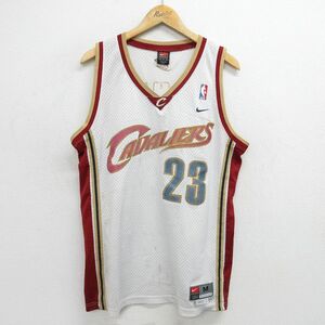 XL/古着 ナイキ NIKE ビンテージ タンクトップ メンズ 00s NBA クリーブランドキャバリアーズ レブロンジェームズ 23 メッシュ地 Vネッ