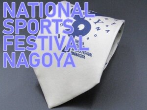 【第49回国体1994年名古屋】 OC 879 第49回国体1994年名古屋 THE 49th 1994 NAGOYA ネクタイ 白系 アルファベット ブランドロゴ プリント