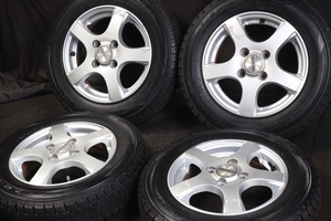 ★新品同様 135/80R13 国産DUNLOP スタッドレス アルミ付 4本セット トッポBJミニカタウンビー等