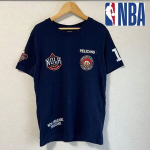 NBA エヌビーエー 半袖Tシャツ メンズ M ネイビー紺 刺ワッペン