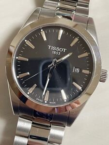 TISSOTティソ 本物 T127410A ジェントルマンデイト 人気ブラック文字盤 メンズ腕時計 稼働品