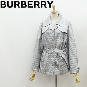 国内正規品◆BURBERRY LONDON バーバリー ロンドン 裏地ノバチェック柄 キルティング 中綿 ベルテッド ハーフ コート グレー 44