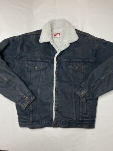 ◆ LEVI’S ◆ リーバイス 80s ヴィンテージ オリジナル USA製 後染めブラック 裏527刻印 裏ボア デニム トラッカー ジャケット Gジャン S