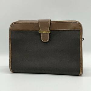 【良品】dunhill ダンヒル セカンドバッグ クラッチバッグ ハンドバッグ 手持ち ヴィンテージ シンプル 冠婚葬祭 ブラウン AG881003B