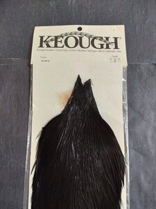 ☆KEOUGH HACKLES #2 Black Cape キーオハックル　ルースターケープ☆コックネックハックル　ジェネティック