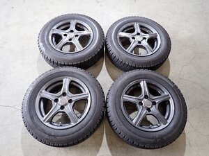 YS14517【送料無料175/70R14】ヤリス ヴィッツ フィットなどに ブリヂストン 中古スタッドレス ▼14×5.5J 100/4H ET45▼1円スタート