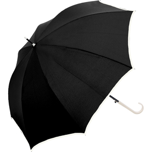 ☆ ブラック ☆ NaturalBasic スクエアカット手元 8本骨 無地 60cm ジャンプ傘 8本骨 60cm レディース 雨傘 長傘 傘 かさ カサ 婦人傘