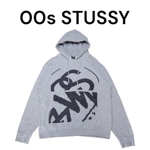 00s STUSSY　両面ビッグプリント　スウェットパーカー　古着　ステューシー