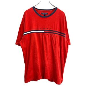 TOMMY HILFIGER 半袖 ロゴ Tシャツ XLサイズ トミーヒルフィガー レッド コットン 古着卸 アメリカ仕入 t2407-3041