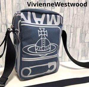 VivienneWestwood ヴィヴィアン ウエストウッド ショルダーバッグ 斜め掛け キャンバス オーヴ 日本製 総柄 サコッシュ 送料無料