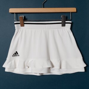 メール便○ adidas アディダス CLIMACHILL テニススカート スコート Sサイズ ホワイト 白 ポリエステル ナイロン スポーティ テニスウェア