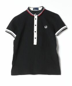 「FRED PERRY」 刺繍半袖ポロシャツ S ブラック メンズ