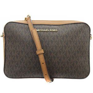 マイケルコース MICHAEL KORS MK チェーン ショルダーバッグ ロゴ 茶色 ブラウン /SR33 レディース