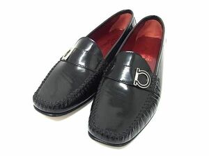 Salvatore Ferragamo フェラガモ ガンチーニ パテントレザー ローファー 表記サイズ 6 1/2 (約24cm) 靴 ブラック系 レディース DE4179