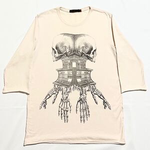 UNDERCOVER 2005ss but beautiful Ⅱ 5分袖 Tシャツ ロンT 長袖カットソー 人体模型 骨 スカル 骸骨 ドクロ プリント archive scab 05SS 