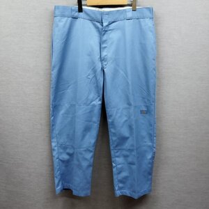 L714 Dickies ディッキーズ ルーズ ダブルニー ワーク パンツ 40×30 ライトブルー ツイル ビッグ 大きいサイズ ストリート スケーター