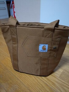 新品同様　数回使用　carhartt 　カ一ハ一ト　ブラウン　手提げバック　男女兼用