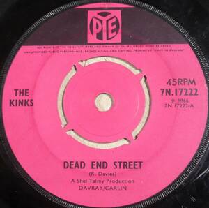 英シングル●THE KINKS／Dead End Street　MAT:A6/B4 全英5位 英国社会の下層階級に見られる貧困と悲惨さを歌う