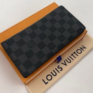 H1739 【美品】LOUIS VUITTON ルイヴィトン ダミエ グラフィット ポルトフォイユ ブラザ N62665 長財布 メンズ