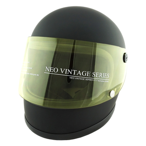 フルフェイスヘルメット マットブラック×イエローシールド Mサイズ:57-58cm対応 VT7 NEO VINTAGE VT-7 ステッカー付き