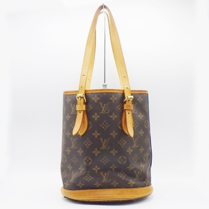 C24-649【ジャンク】LOUIS VUITTON ルイ・ヴィトン M42238 バケットPM モノグラム ショルダーバッグ ブラウン PVC×レザー レディース 中古