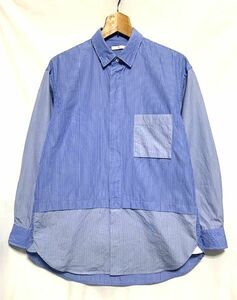 ★21SS 美品　＋J　UNIQLO × JIL SANDER プラスジェイ　スーピマコットン オーバーサイズシャツ ブルーストライプ S