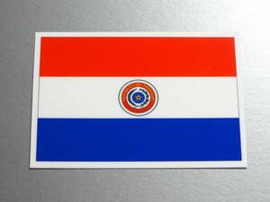 1■_パラグアイ国旗ステッカー Sサイズ 5x7.5cm 1枚即買■屋外耐候耐水シール SA