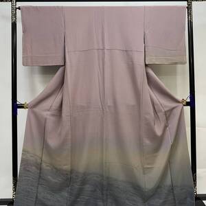 【七福】c239 逸品【墨流し】付下げ 袷 着物 多色墨流し 身丈 約 166.2cm 裄 約 64.9cm