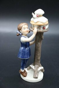 usA-659/ROYAL COPENHAGEN/ロイヤルコペンハーゲン/少女と鳥/フィギュリン/置物/現状品