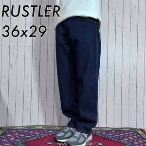 超美品 RUSTLER ラスラー W36 L29 インディゴブルー デニムパンツ ジーンズ デッドストックワンウォッシュ Wrangler ラングラー 20202994