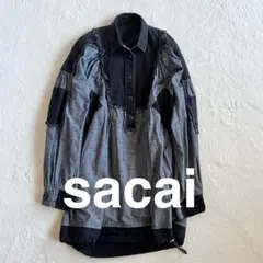 sacai サカイ 17AW デニム プルオーバー 長袖 シャツ