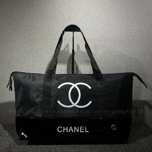 シャネル ノベルティ 非売品 ボストンバッグ CHANEL ジムバッグ ヨガ スポーツ 軽量 レディース ブランド 黒 エナメル