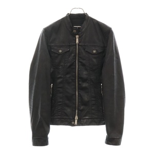 DSQUARED2 ディースクエアード Coated Jeans Slim bomber jacket コーティングデニム ボンバージャケット S74AM0567 ブラック