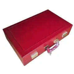 中古、アタッシュケース(763)赤色、54cmx35cmx14cm、鍵付き