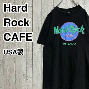 ☆送料無料☆ Hanes ヘインズ Hard Rock CAFE ハードロックカフェ ORLAND オーランド プリントTシャツ Mサイズ USA製