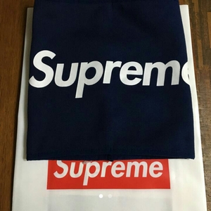 新品 半タグ ショッパーSupreme fleece neck gaiter ネイビー 加工 メンズ ネックウォーマー 紺 ボックスロゴ シュプリーム ネックゲイター