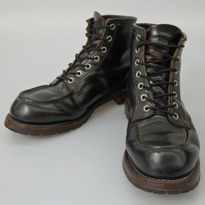 【良品】RED WING ブーツ アイリッシュセッター 犬タグ ブラック madeinUSA サイズ：25.5cm/9874/76