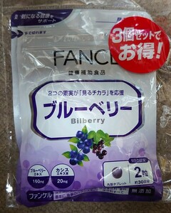 ファンケル ブルーベリー 90日分 30粒×3個セット FANCL 賞味期限:2024.12